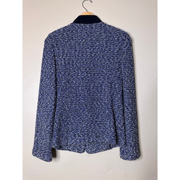 NWT St. John Stretch Boucle Jacket Blue, White, Black Tweed Stretch 10 - Picture 5 of 7